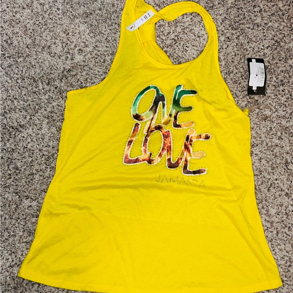 New blingy One Love Jamaica Tank Top